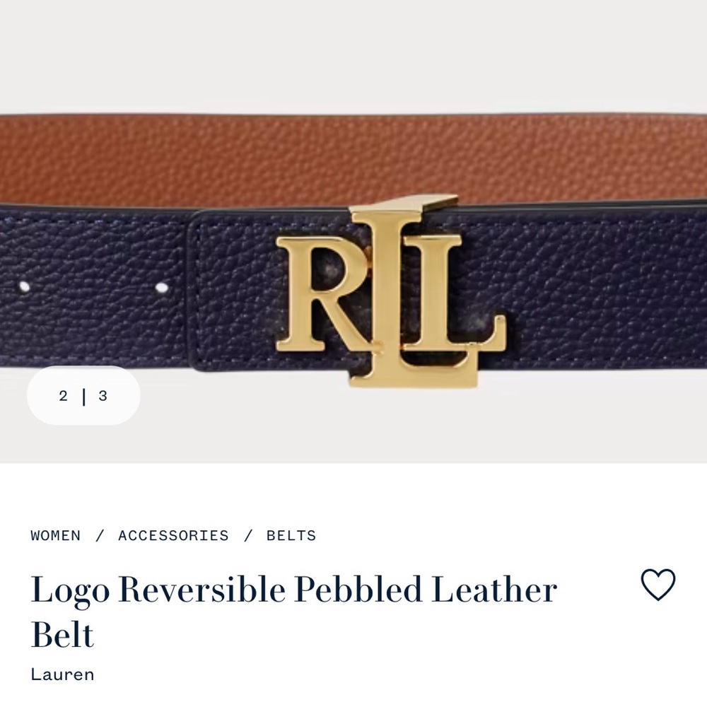 Ralph Lauren Brown and Navy Leather Belt